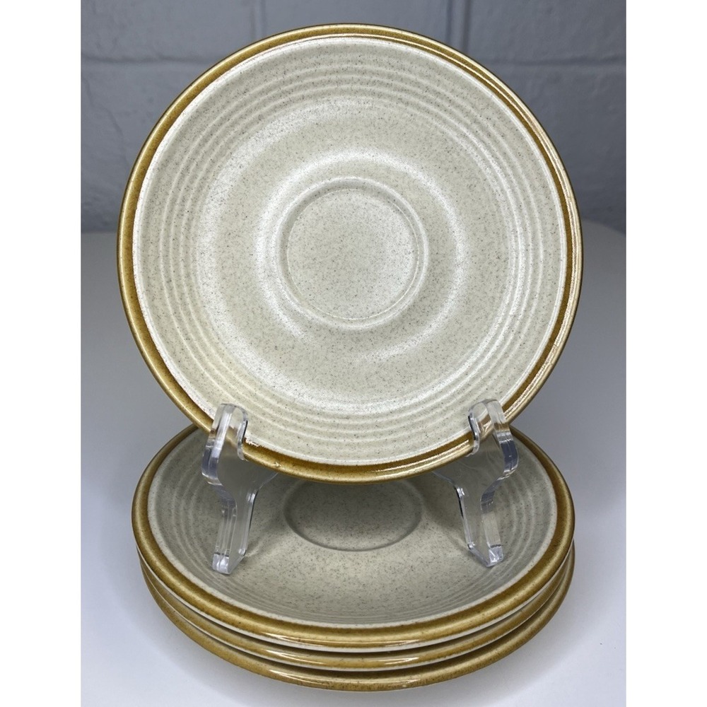 MIKASA Nature's Song ‎ Saucers Brown Tan Japan Set Of 4 Replacement C1050
